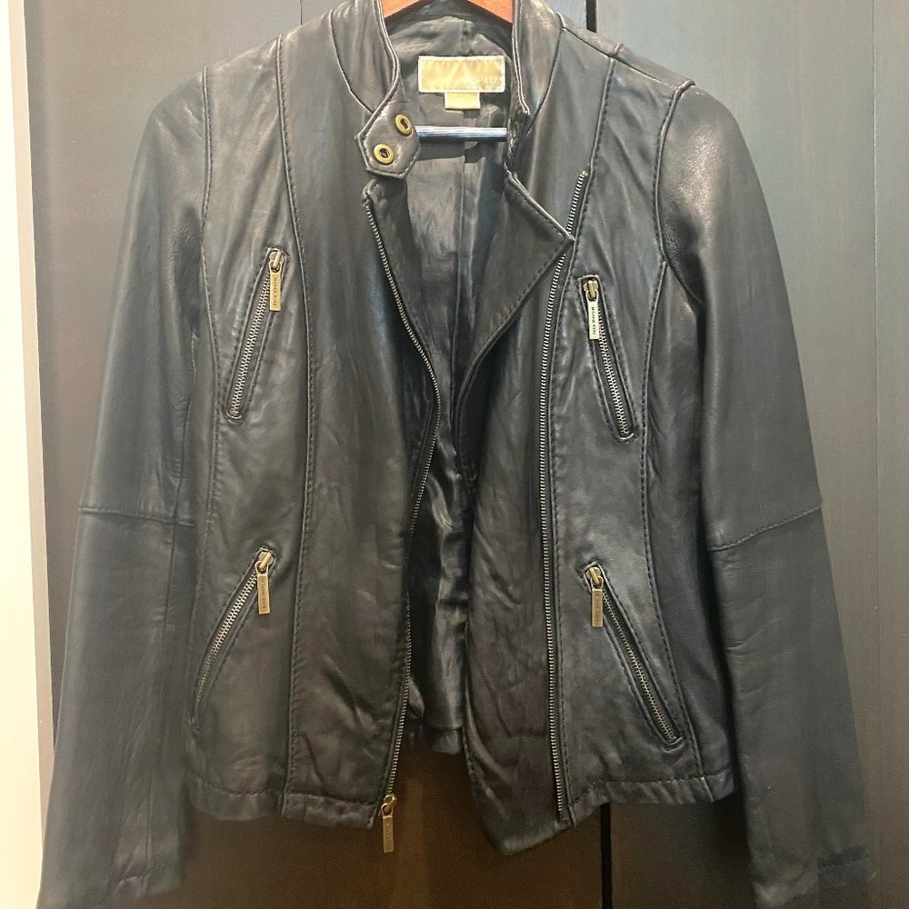 Michael Kors Lambskin Leather Jacket, SZ SM